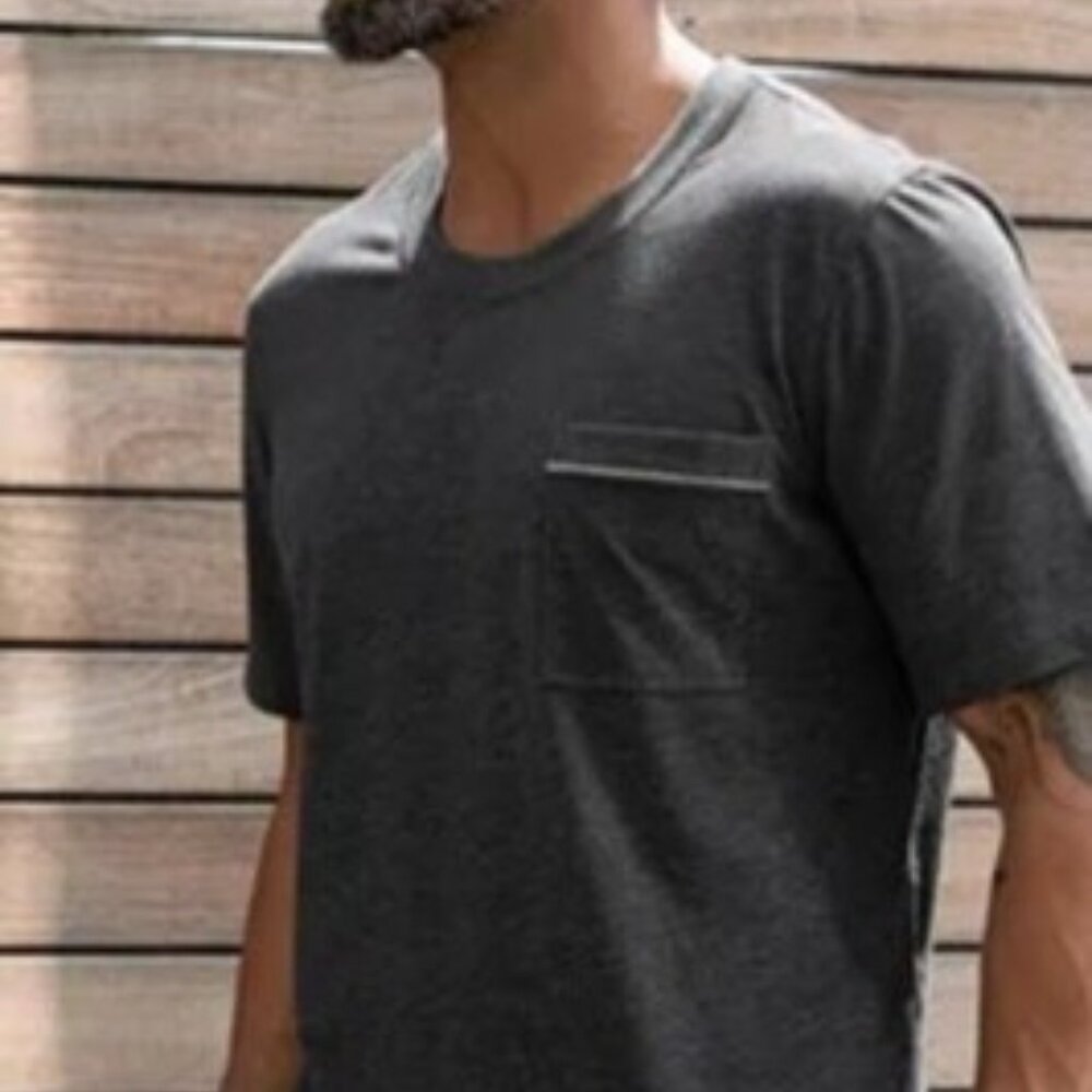 New! LUNYA Men's S Charcoal Grey Gray Restore Short Sleeve Sleep Shirt Tee Lahgo